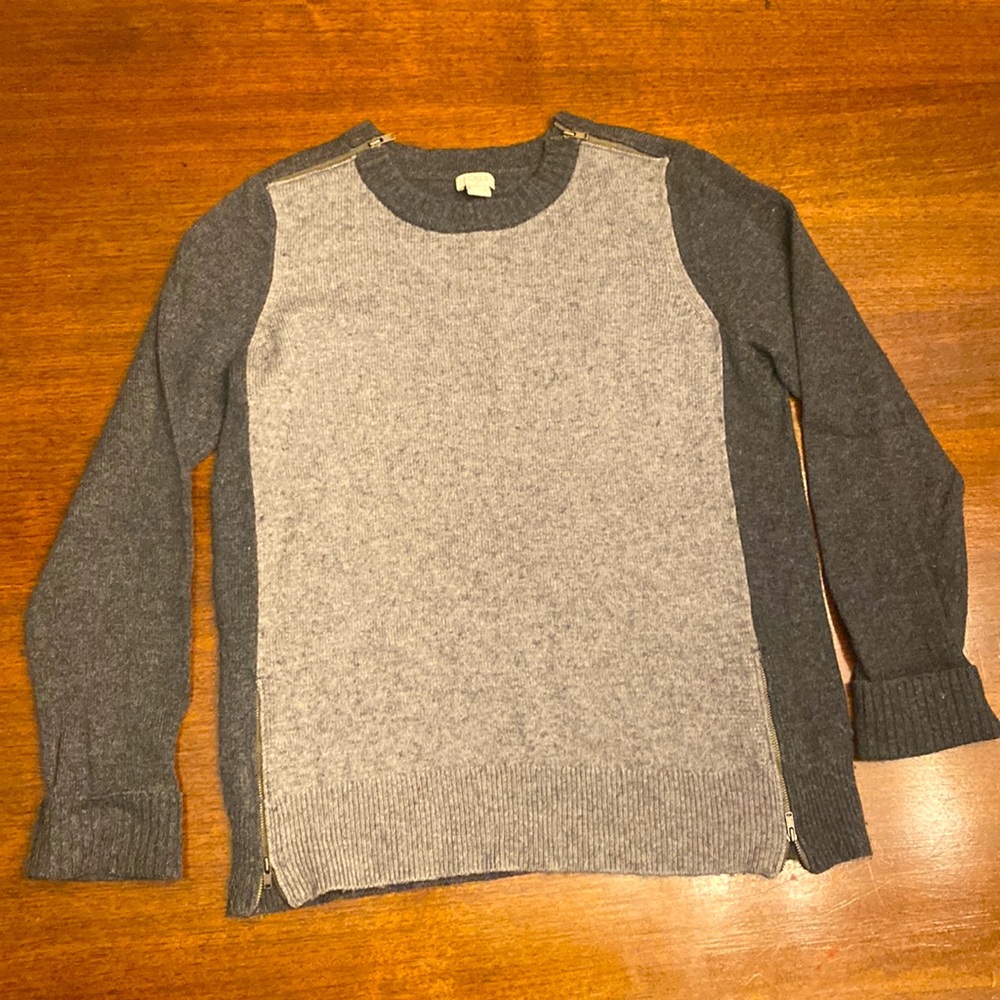 J Crew zipper shoulder sweater. Size M.
